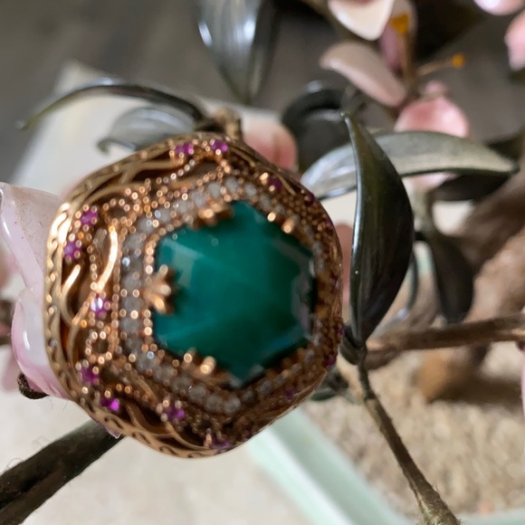 Vintage Jewelry - Vintage 925 natural emerald ruby whit sapphire ring